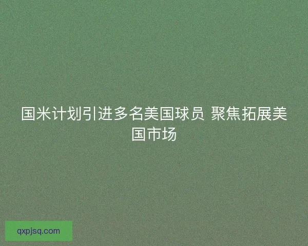 国米计划引进多名美国球员 聚焦拓展美国市场 国米计划引进多名美国球员 聚焦拓展美国市场