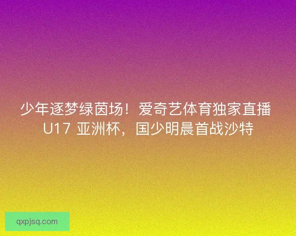 少年逐梦绿茵场！爱奇艺体育独家直播 U17 亚洲杯，国少明晨首战沙特